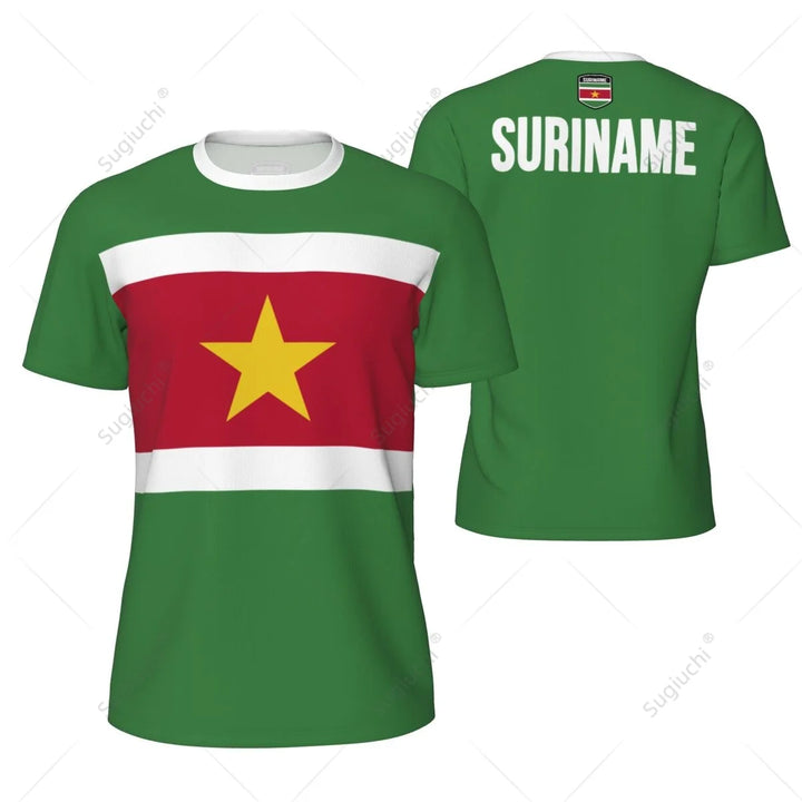 Sports Mesh T-shirt Suriname Flag For Running Bike Soccer Tennis Football Fitness Tees 3D Printed Custom VestraGear