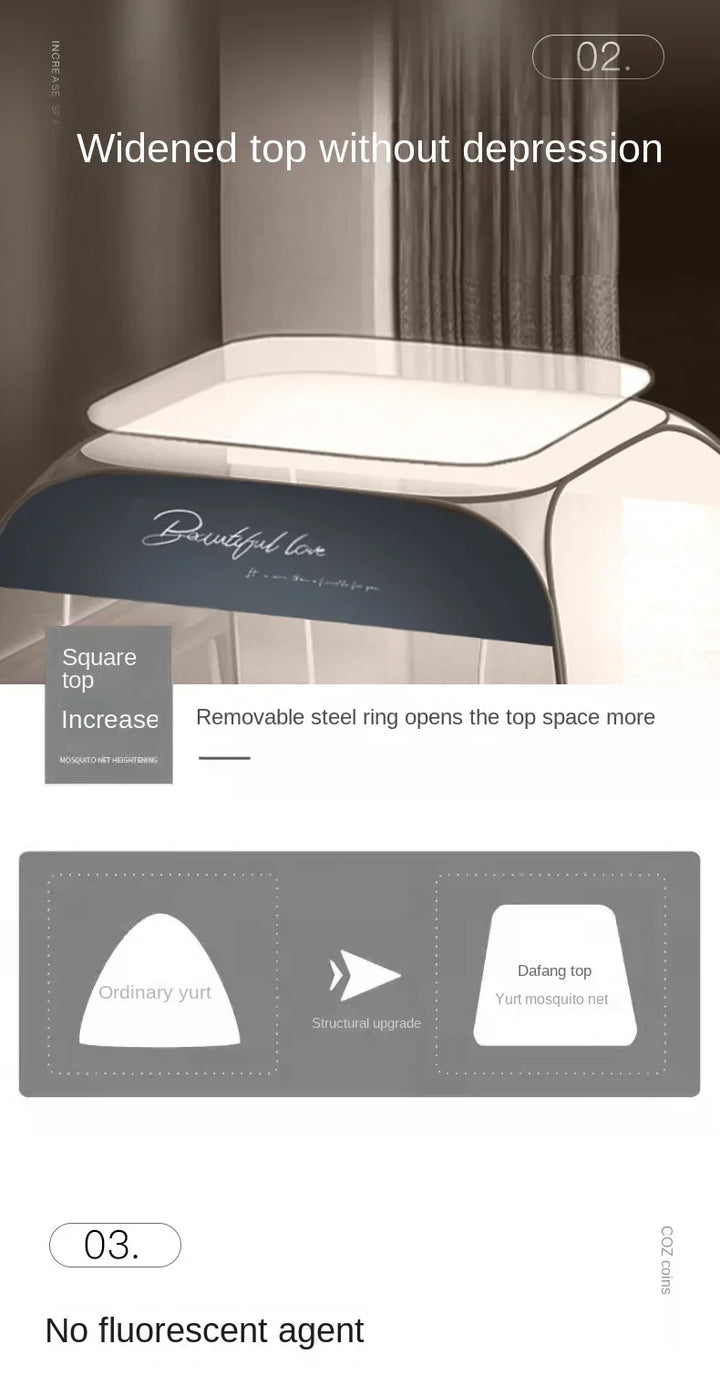 SkyShield Mosquiteiro – Cinzento Estrelado, Sem Instalação, Interior &amp; Exterior
