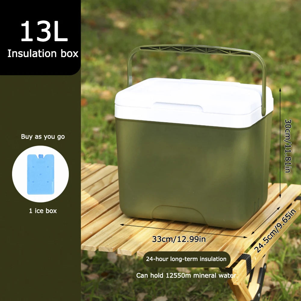 13/6L Cooler Box Portable Camping Refrigerator Incubator Large Capacity Car Ice Bucket Heat Preservation Camping BBQ Equipment VestraGear