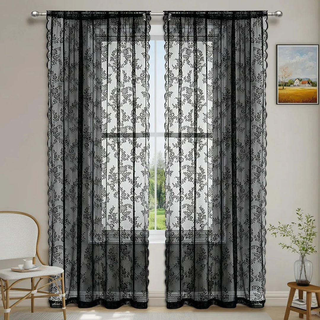 ROSALACE – Romantic Rose Lace Curtain Vestragear