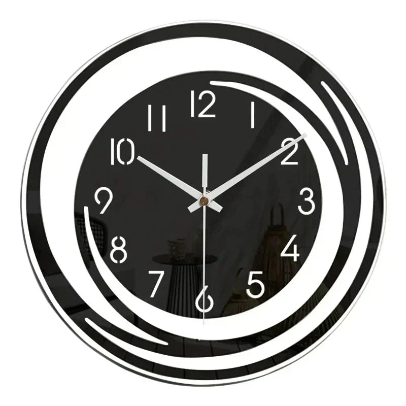 NordicMoments – Reloj de Pared de Acrílico Negro Silencioso – Diseño Escandinavo Moderno