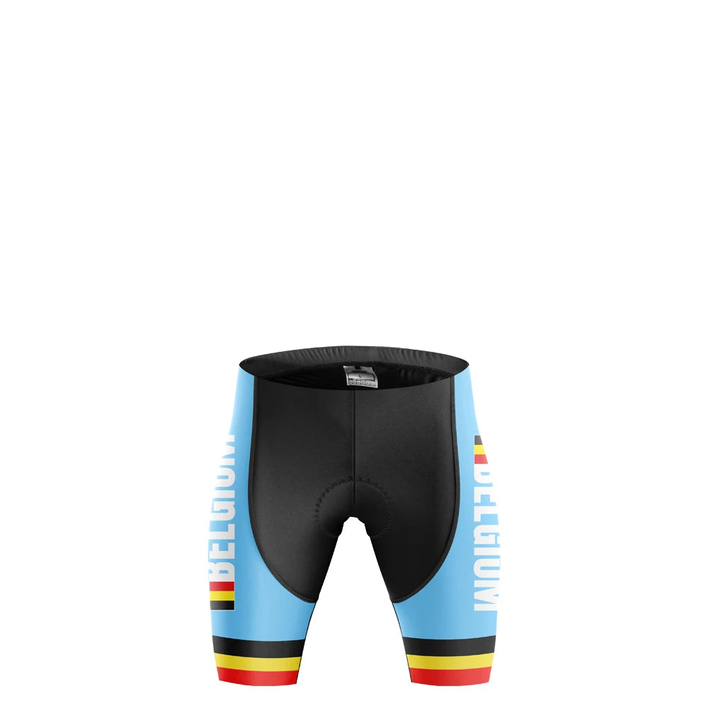 belgium racing Cycling jersey Men Short sleeve Set Bicycle Suit Mtb  Clothes Triathlon Retro Skinsuit Summer Bib shorts Blue VestraGear