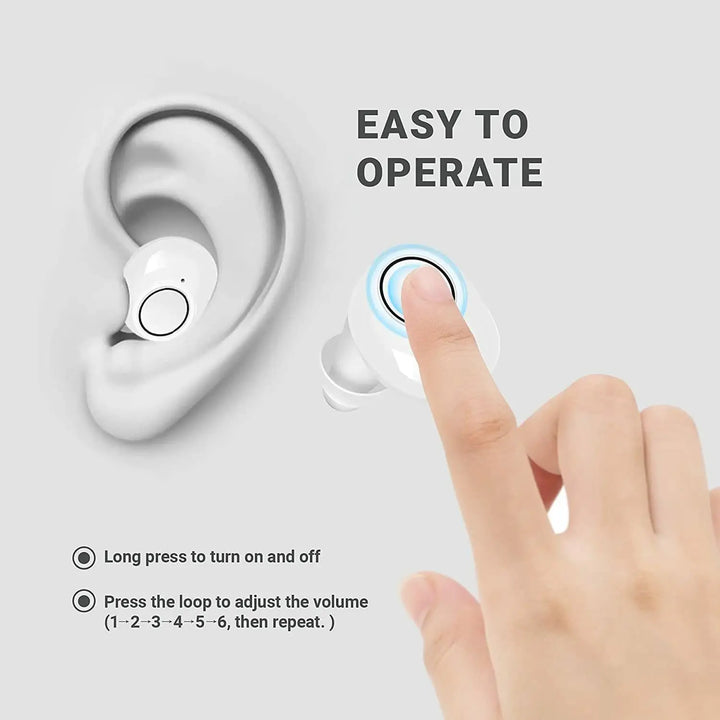 Hearivo – aparelho auditivo Bluetooth com controlo por app – discreto e confortável