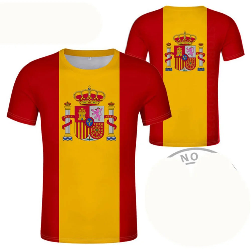 Spain Football Jersey 3D Proud of Spanish Emblem Graphic T Shirt for Men Clothing Espana Soccer Club T-shirt Man Gym Sports Tops VestraGear