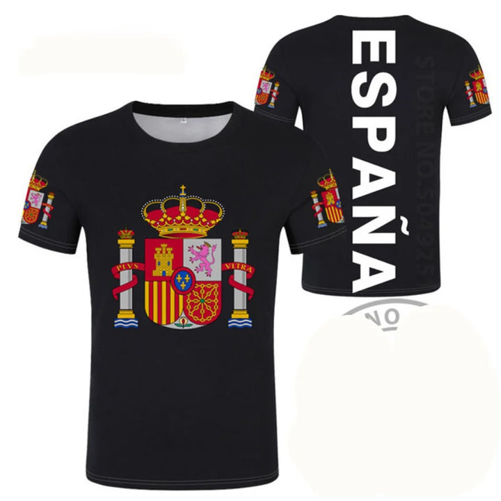 Spain Football Jersey 3D Proud of Spanish Emblem Graphic T Shirt for Men Clothing Espana Soccer Club T-shirt Man Gym Sports Tops VestraGear