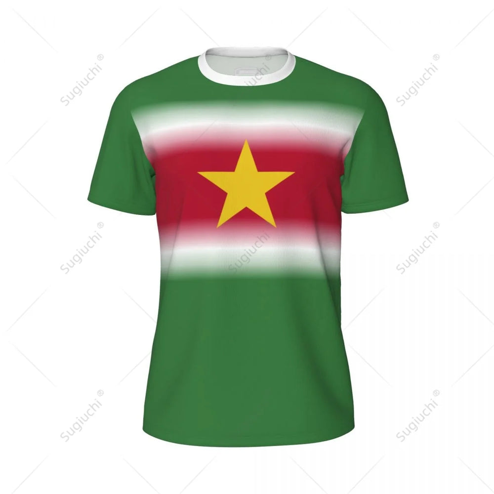 Sports Mesh T-shirt Suriname Flag For Running Bike Soccer Tennis Football Fitness Tees 3D Printed Custom VestraGear