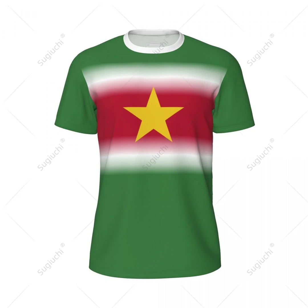 Sports Mesh T-shirt Suriname Flag For Running Bike Soccer Tennis Football Fitness Tees 3D Printed Custom VestraGear
