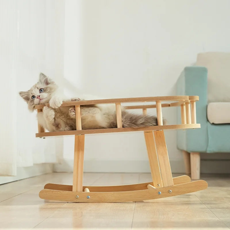 Furora – Hamac en bois pour chat confortable et durable – Toutes saisons