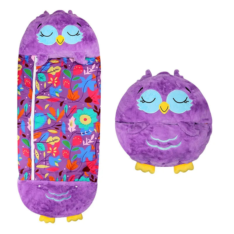 SnuggleBuddy sac de couchage 2-en-1 et peluche pour enfants 3–8 ans