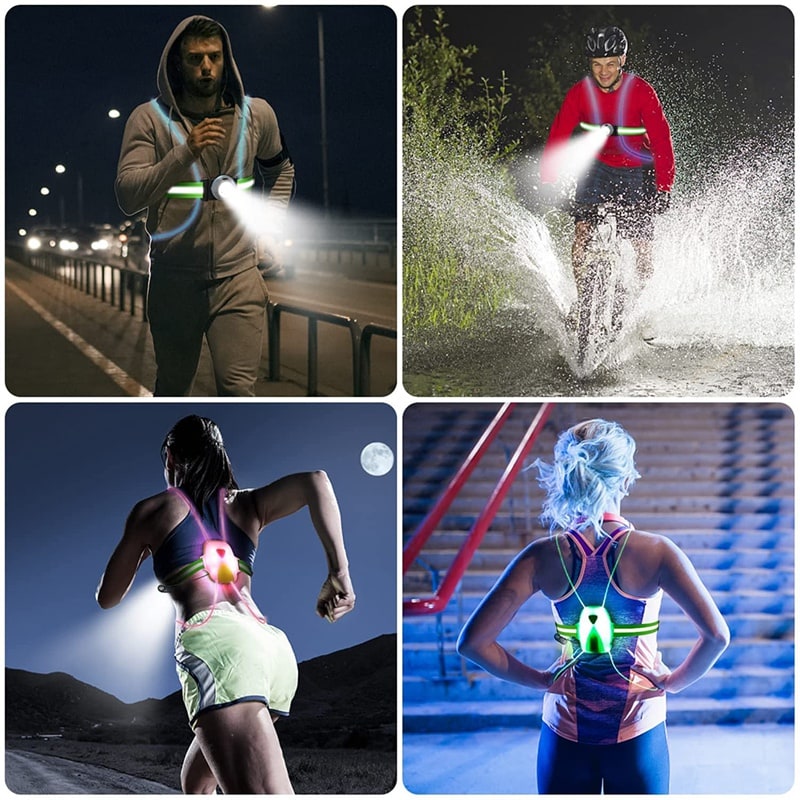 LumaVest Colete de Segurança – Colete de Corrida LED Reflector com Alta Visibilidade e Design Confortável