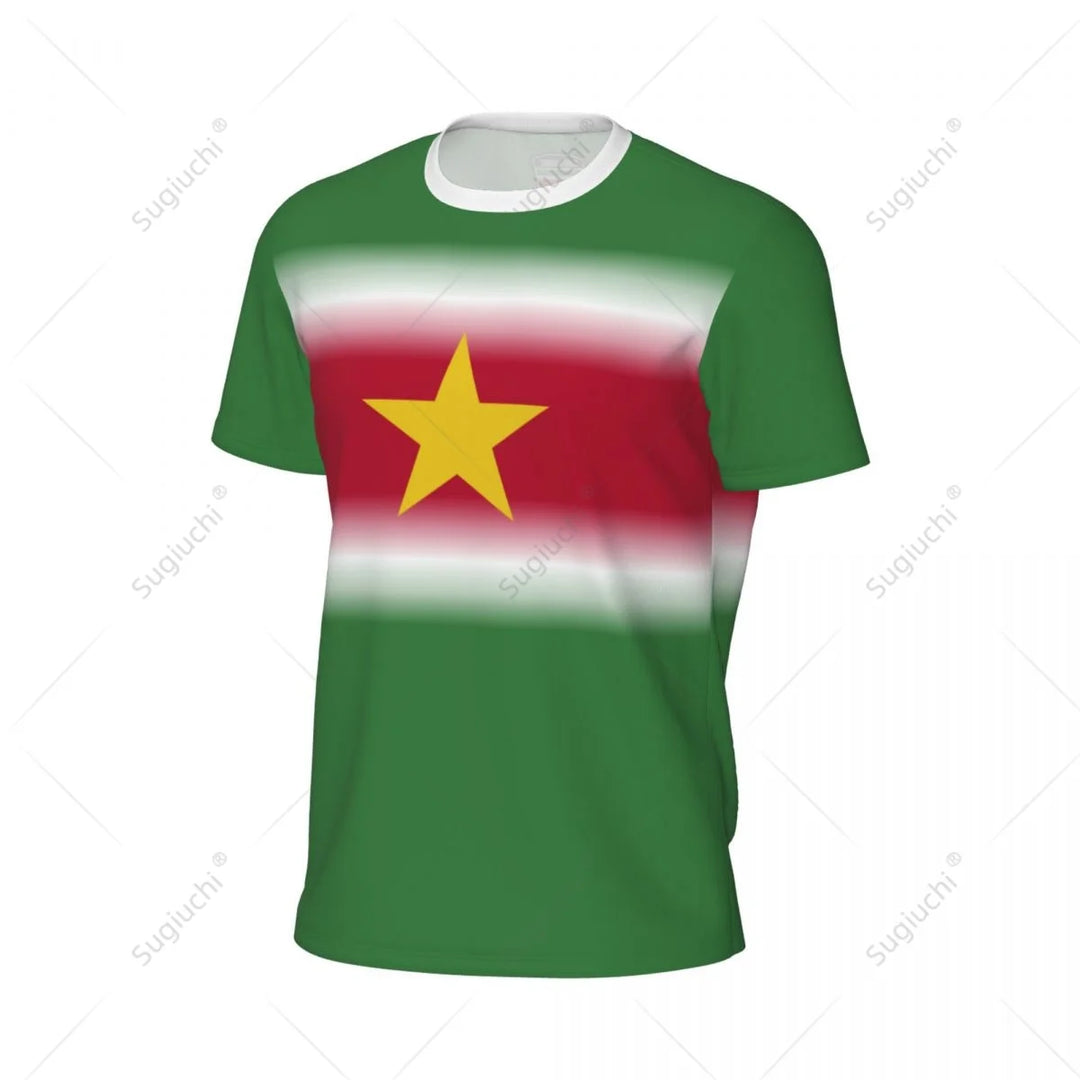 Sports Mesh T-shirt Suriname Flag For Running Bike Soccer Tennis Football Fitness Tees 3D Printed Custom VestraGear