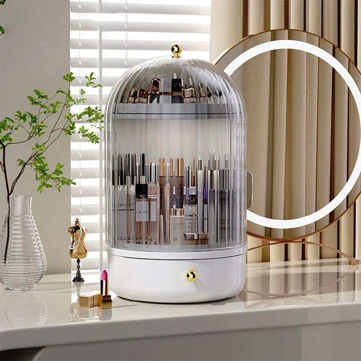 Cosmory – Organizer per trucco con coperchio e design girevole a 360°