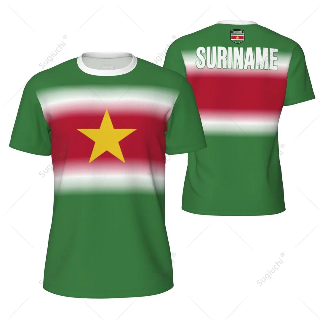 Sports Mesh T-shirt Suriname Flag For Running Bike Soccer Tennis Football Fitness Tees 3D Printed Custom VestraGear