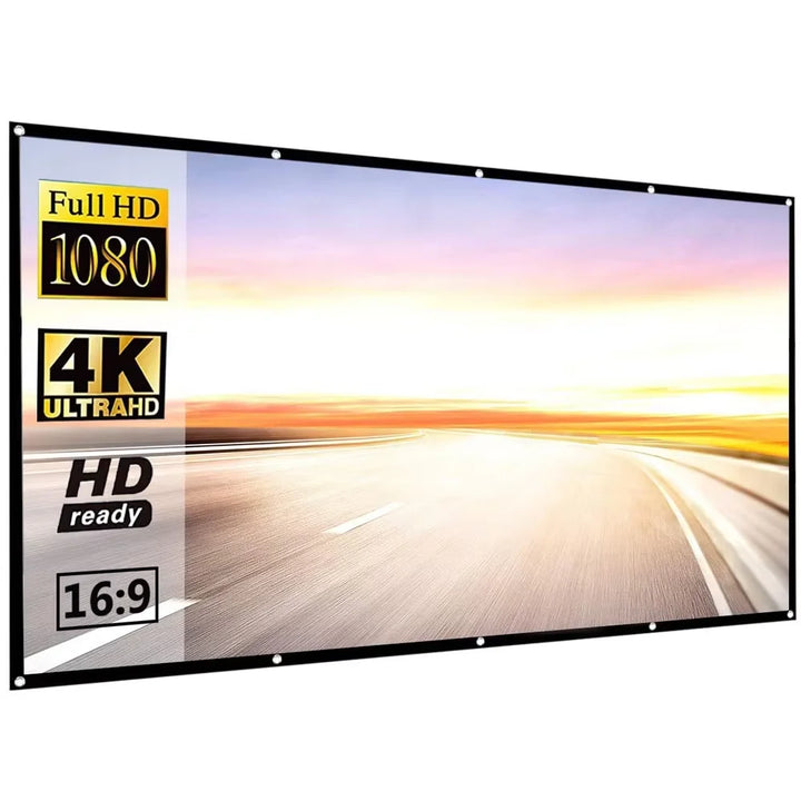 60 72 84 100 120 150 inch Simple Foldable Projection Screen 100inch Curtain 16:9 Outdoor Full HD 2K 4K Projector Screen Curtain VestraGear