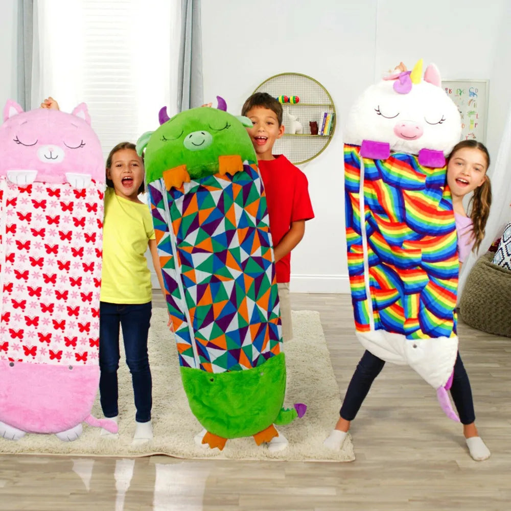 SnuggleBuddy sac de couchage 2-en-1 et peluche pour enfants 3–8 ans