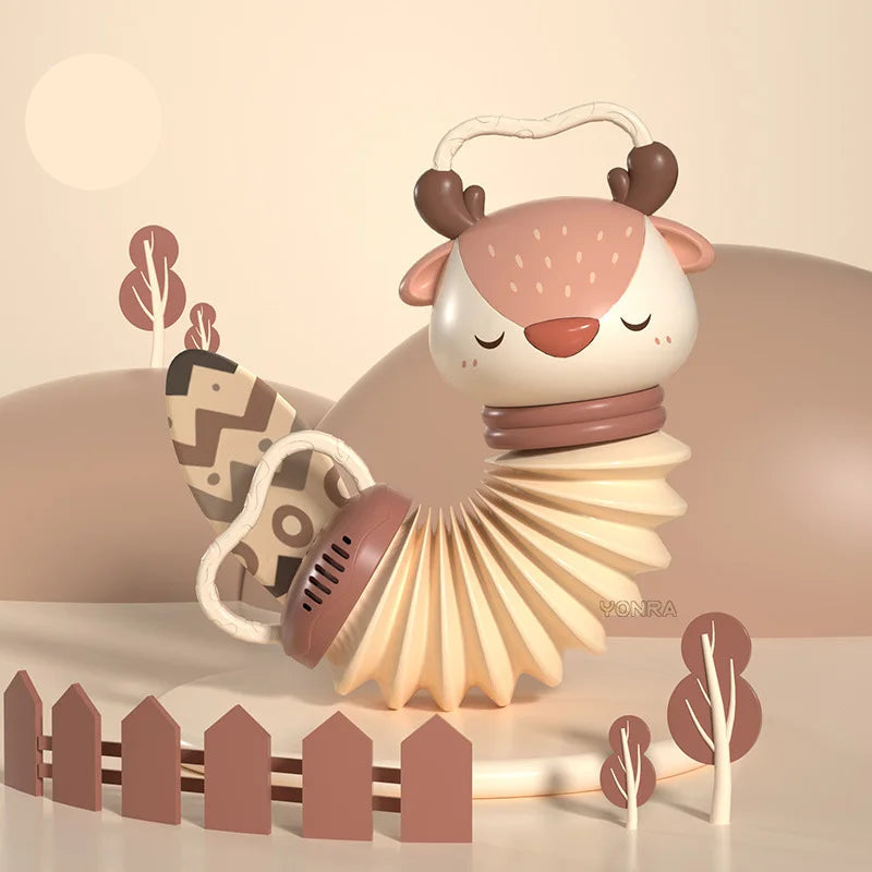 2-in-1 Baby Akkordeon en Rammelaar - Stimuleer de Zintuigen met Rustgevende Klanken Vestragear