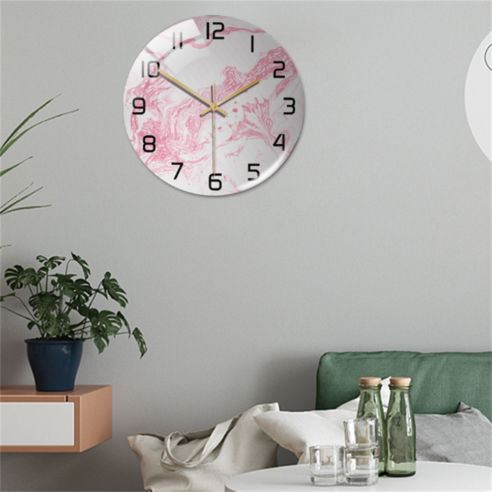 StoneAura – Wandklok Marmerlook – Stille Moderne Woondecoratie