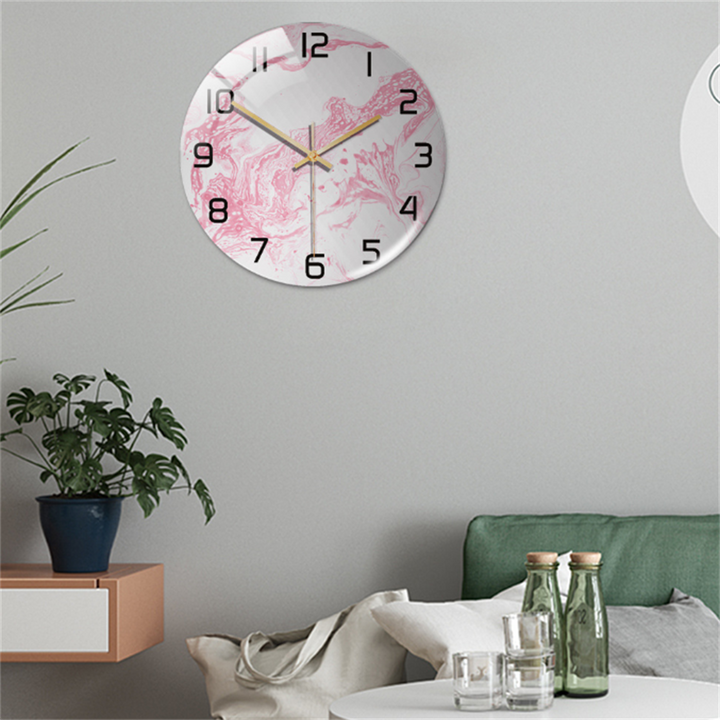 StoneAura – Wandklok Marmerlook – Stille Moderne Woondecoratie