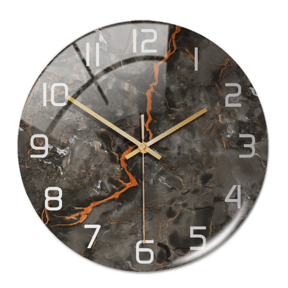 StoneAura – Wandklok Marmerlook – Stille Moderne Woondecoratie