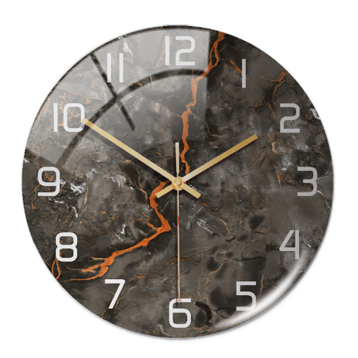 StoneAura – Wandklok Marmerlook – Stille Moderne Woondecoratie