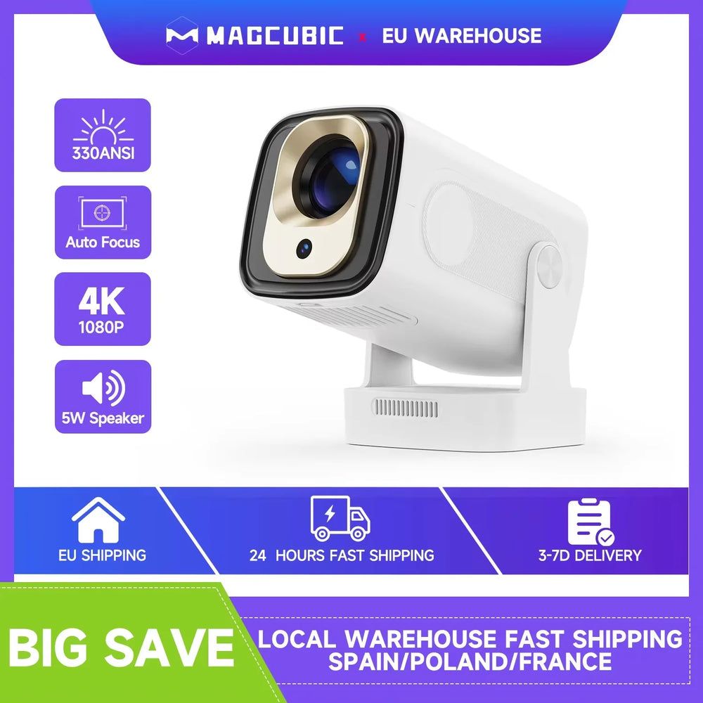 Magcubic HY310 Android 11 Projector 4K Native 1080P Auto Focus Native 330ANSI Dual Wifi BT5.4 Air Mouse Voice Home Outdoor Movie VestraGear