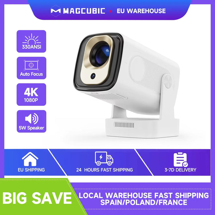 Magcubic HY310 Android 11 Projector 4K Native 1080P Auto Focus Native 330ANSI Dual Wifi BT5.4 Air Mouse Voice Home Outdoor Movie VestraGear