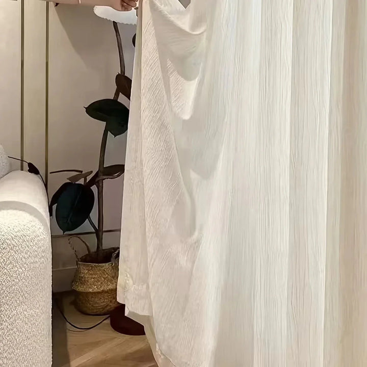 HAVENLUME - Wabi-Sabi Crinkle Sheer Curtains with Eyelets, Gently Light-Filtering &amp; Elegant for Living and Bedrooms Vestragear