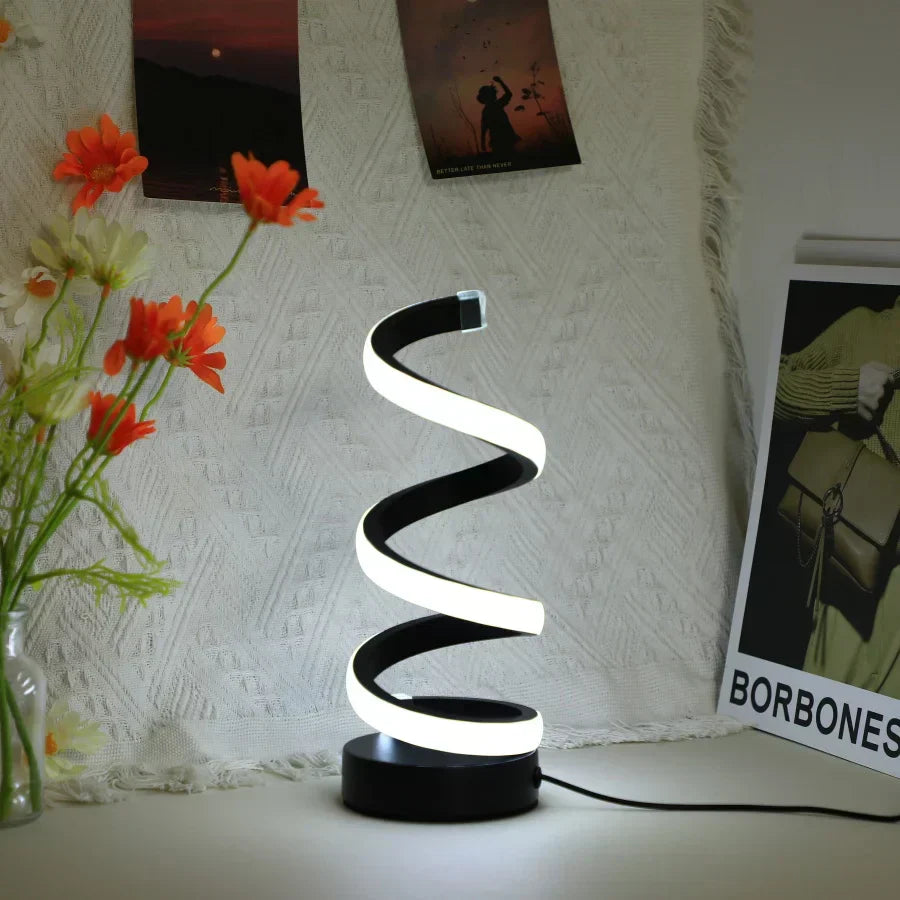 Luminex Lámpara de Escritorio en Forma de S – Iluminación LED Moderna, Alimentada por USB y Diseño Flexible