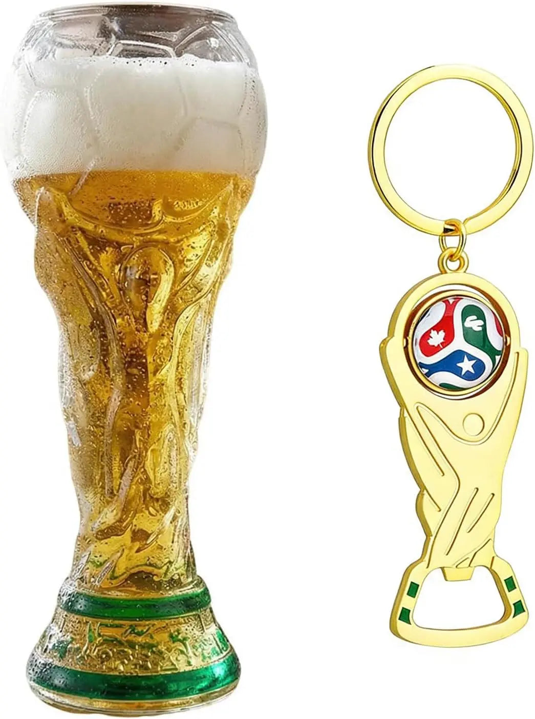 Trophy Beer Glass for World Cup 2026, Premium Soccer Themed Beer Glasses, for Game Day Parties, Man Cave & Football Fan Gifts VestraGear