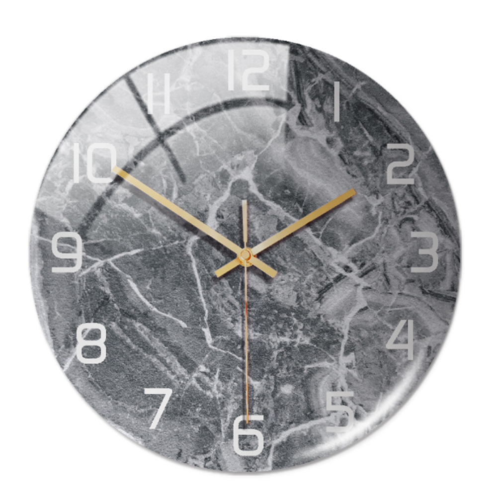 StoneAura – Horloge mural aspect marbre – Décoration intérieure moderne silencieuse
