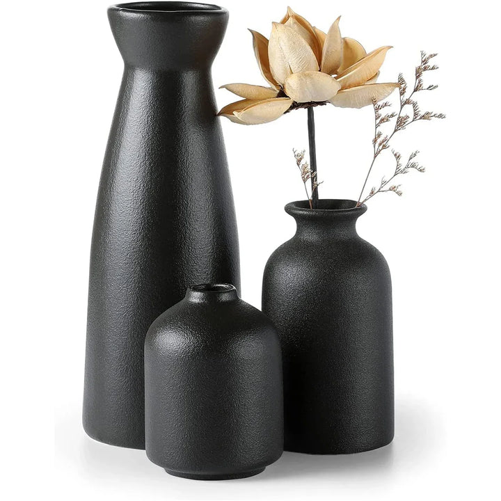 Aardstijl Keramische Vaas Set van 3 voor Moderne Boho Interieurs Vestragear