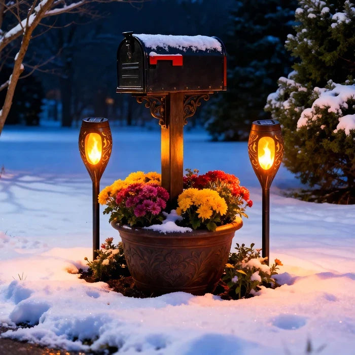 Solar Flame Garden Torch – Flickering Amber Light with Automatic Dusk Switch Tevako