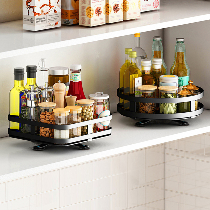 ErgoPlanner Porta Spezie – Organizer Metallico Girevole a 360° con Più Livelli per una Cucina Ordinata