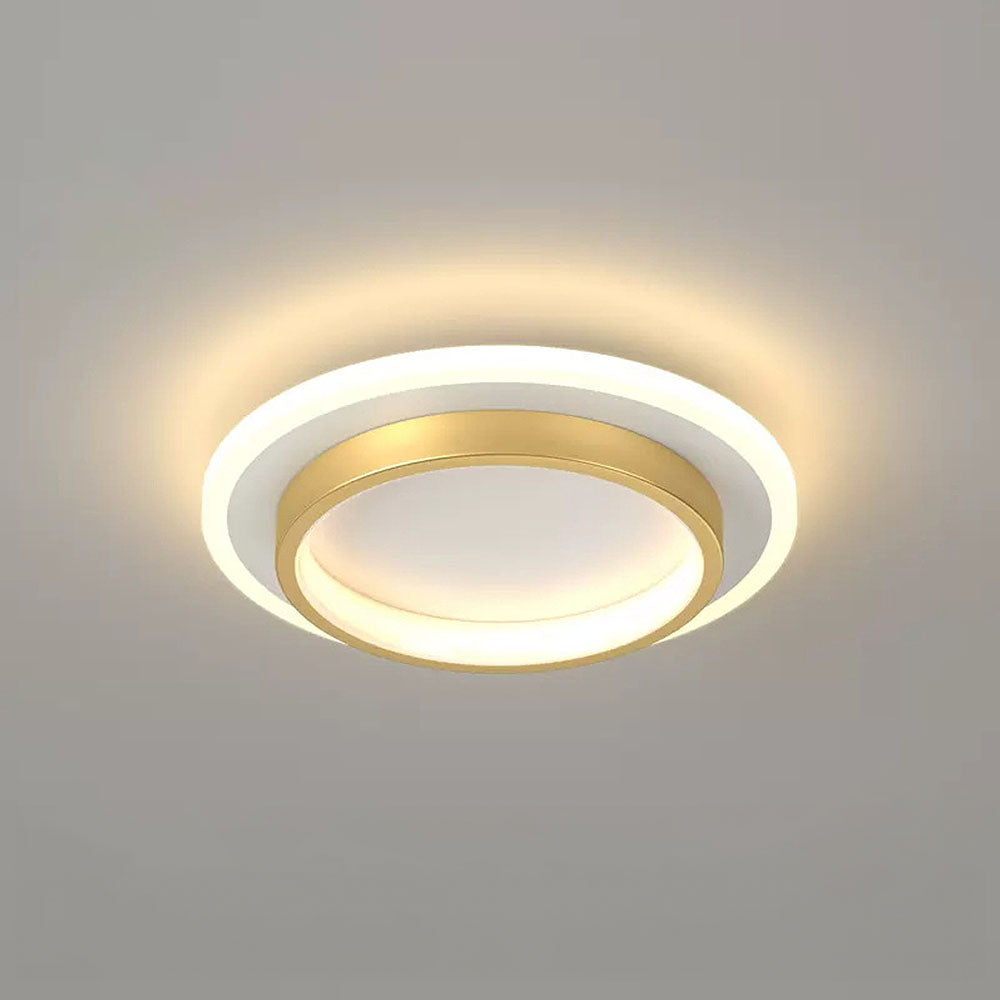Eldaro Lámpara de techo – Lámpara de techo LED redonda de metal y acrílico con diseño moderno minimalista