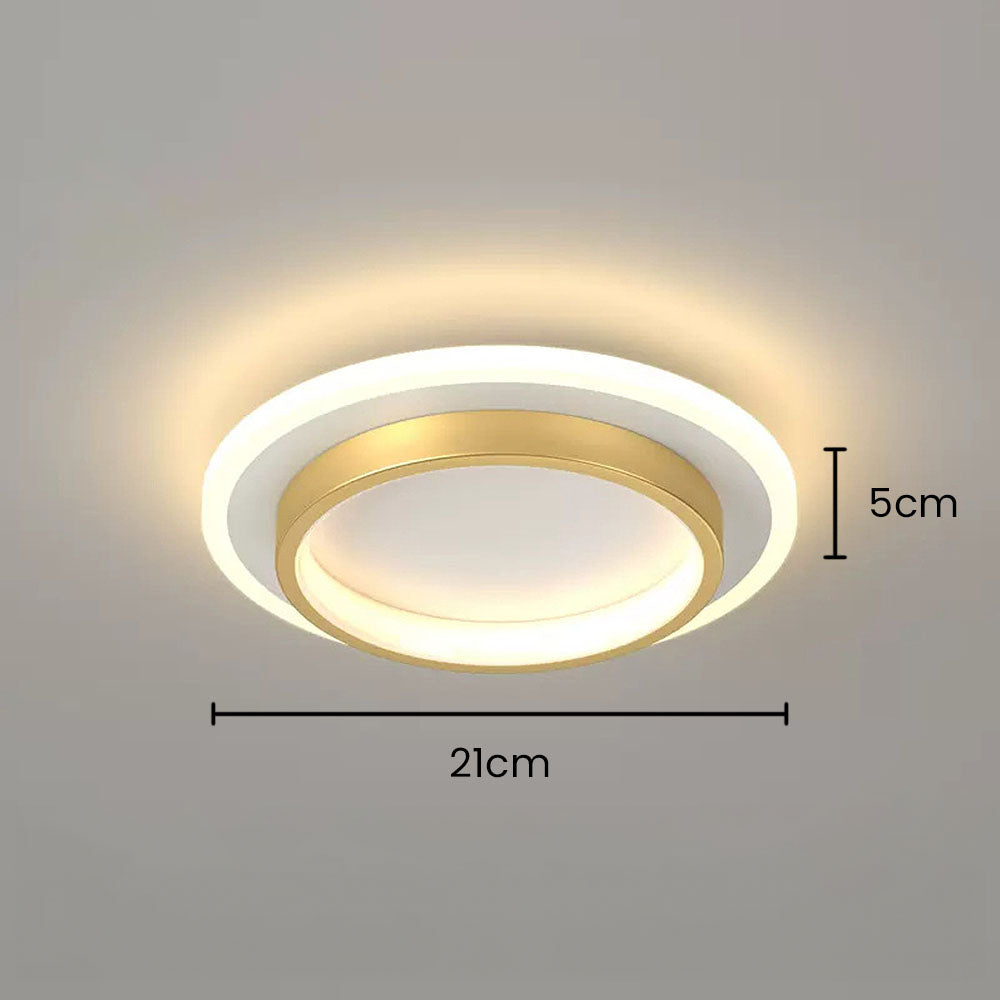 Eldaro Lámpara de techo – Lámpara de techo LED redonda de metal y acrílico con diseño moderno minimalista