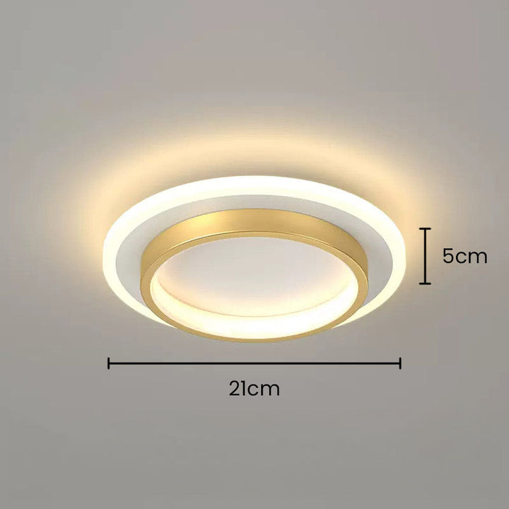 Eldaro Lámpara de techo – Lámpara de techo LED redonda de metal y acrílico con diseño moderno minimalista