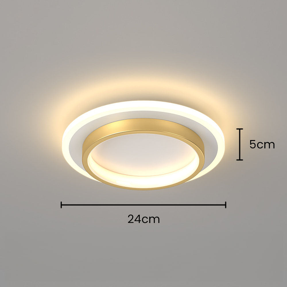 Eldaro Lámpara de techo – Lámpara de techo LED redonda de metal y acrílico con diseño moderno minimalista