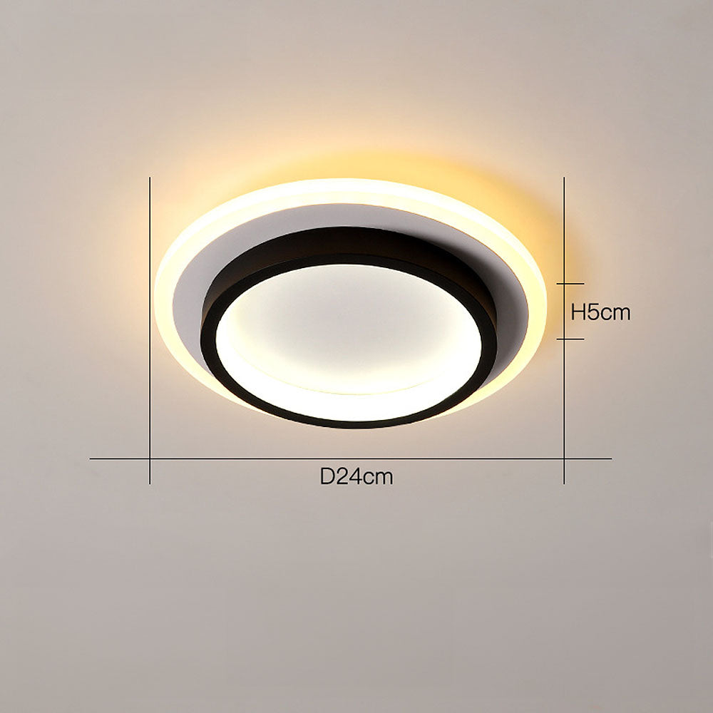 Eldaro Lámpara de techo – Lámpara de techo LED redonda de metal y acrílico con diseño moderno minimalista