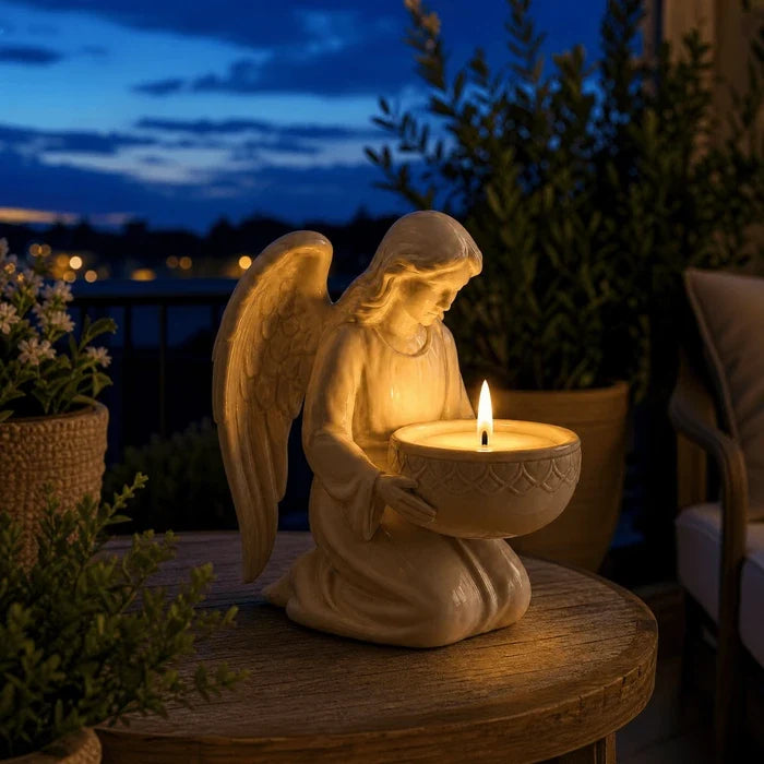Angel Candle Holder – Curved Tabletop Figure with a Smooth Polished Finish Tevako