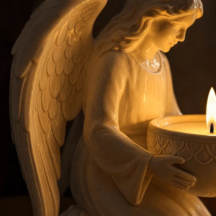 Angel Candle Holder – Curved Tabletop Figure with a Smooth Polished Finish Tevako