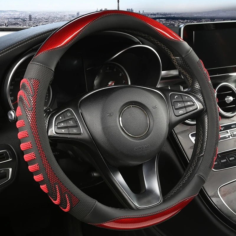 ROADGRIP – Premium steering wheel cover made of honeycomb leather, non-slip & ergonomic Vestragear