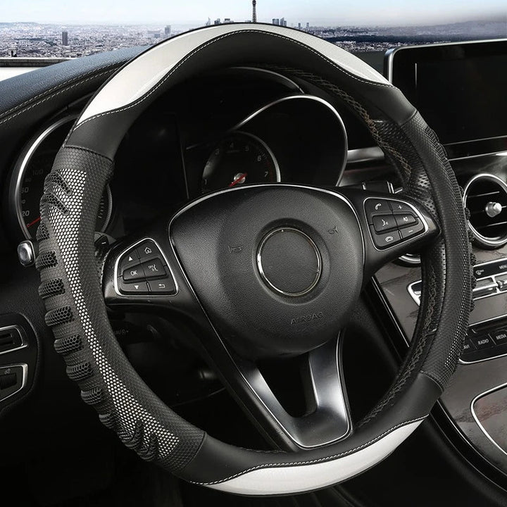 ROADGRIP – Premium steering wheel cover made of honeycomb leather, non-slip &amp; ergonomic Vestragear