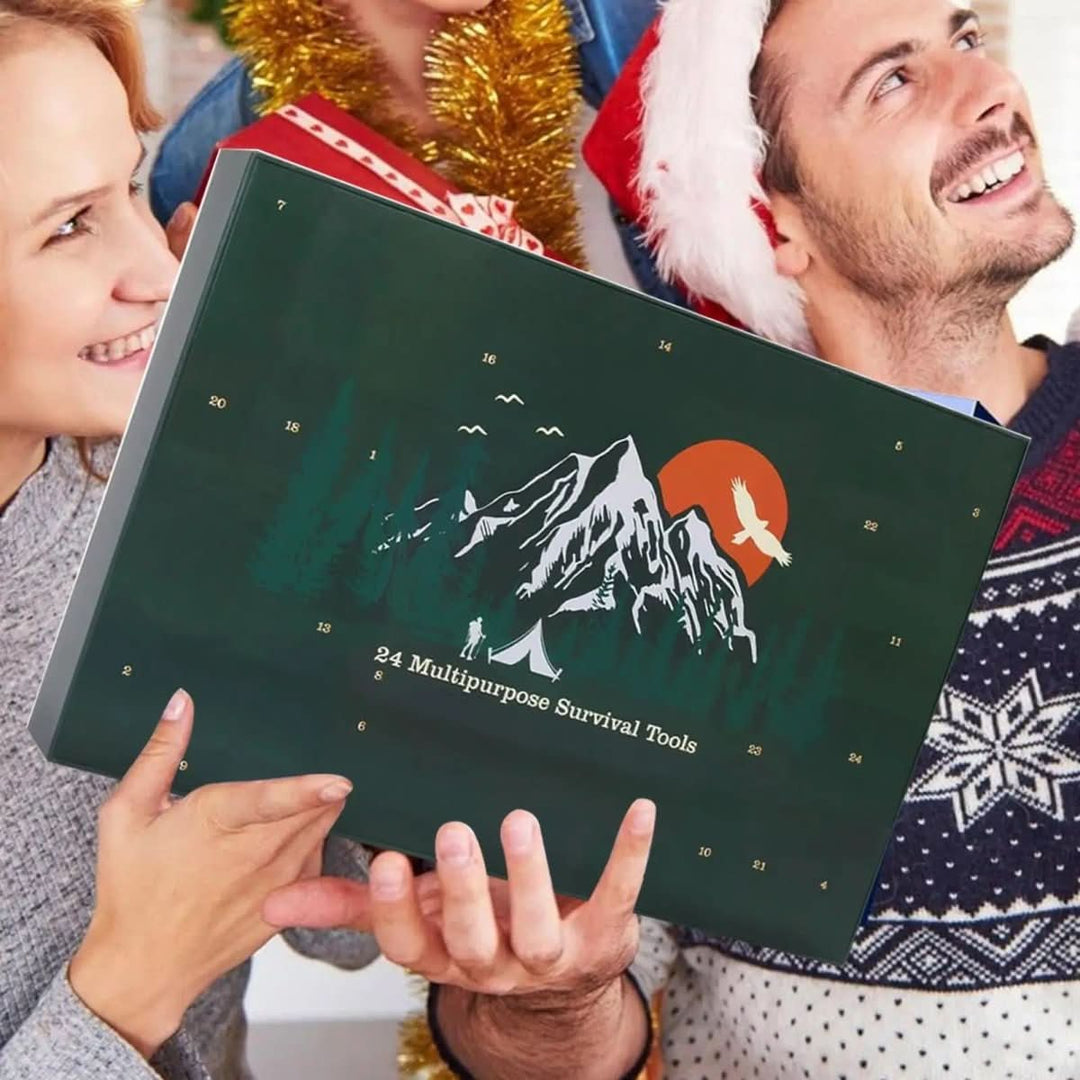 Outdoor Adventskalender – 24-teiliges Survival-Set mit kompaktem Zubehör Bolendo