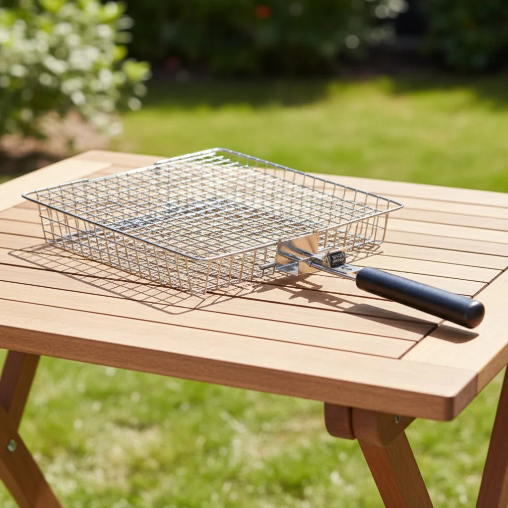 GRILLBASK – Portable Stainless Steel Grill Basket for Fish & Vegetables Vestragear