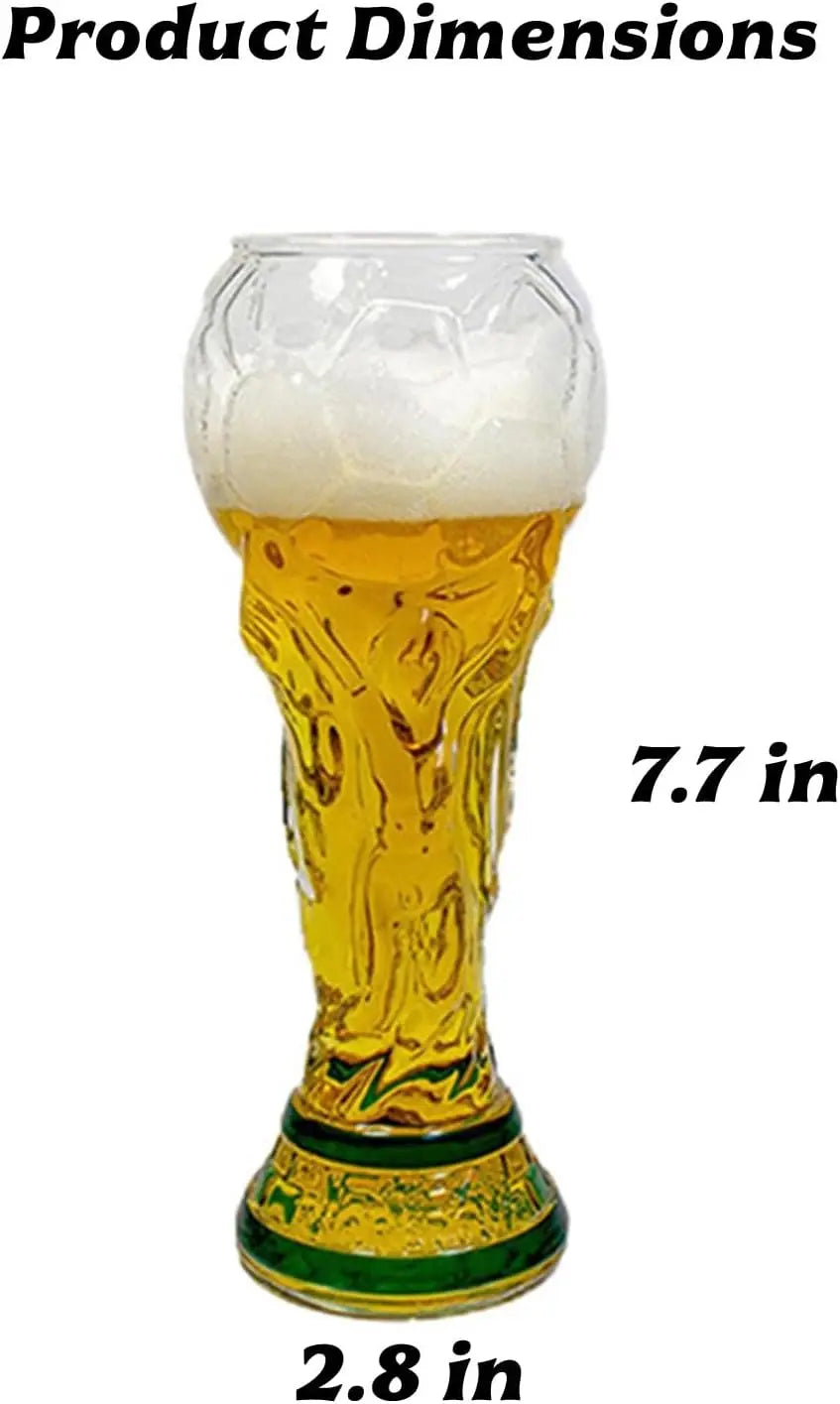Trophy Beer Glass for World Cup 2026, Premium Soccer Themed Beer Glasses, for Game Day Parties, Man Cave &amp; Football Fan Gifts VestraGear