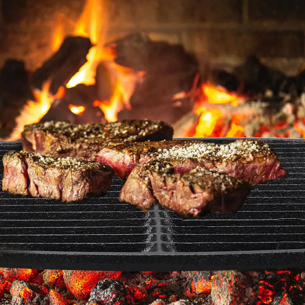 CHARCROWN – Round Cast Iron BBQ Searing Grill Rack Vestragear