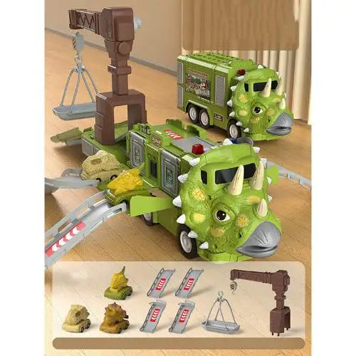 DinoRex DinoQuest Juego de Juguete – T-Rex y Triceratops con Luz y Sonido