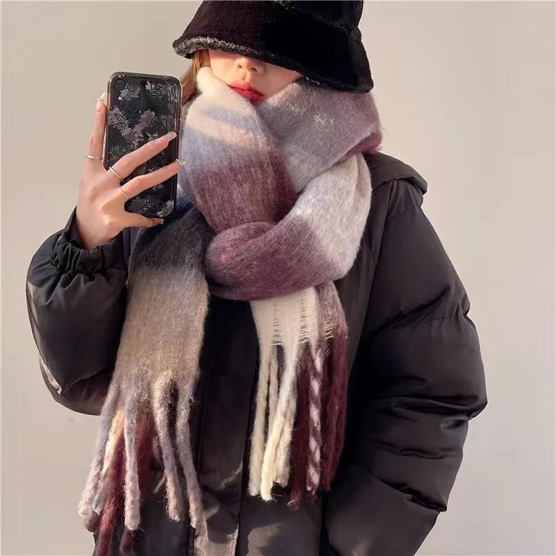 Gran bufanda de invierno – Bufanda suave con aspecto cálido