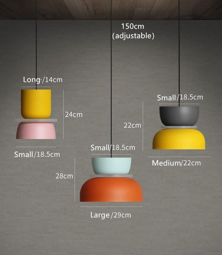 Lámpara colgante Lunora Saturn Halo – Aluminio moderno con acento colorido