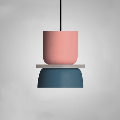 Lámpara colgante Lunora Saturn Halo – Aluminio moderno con acento colorido